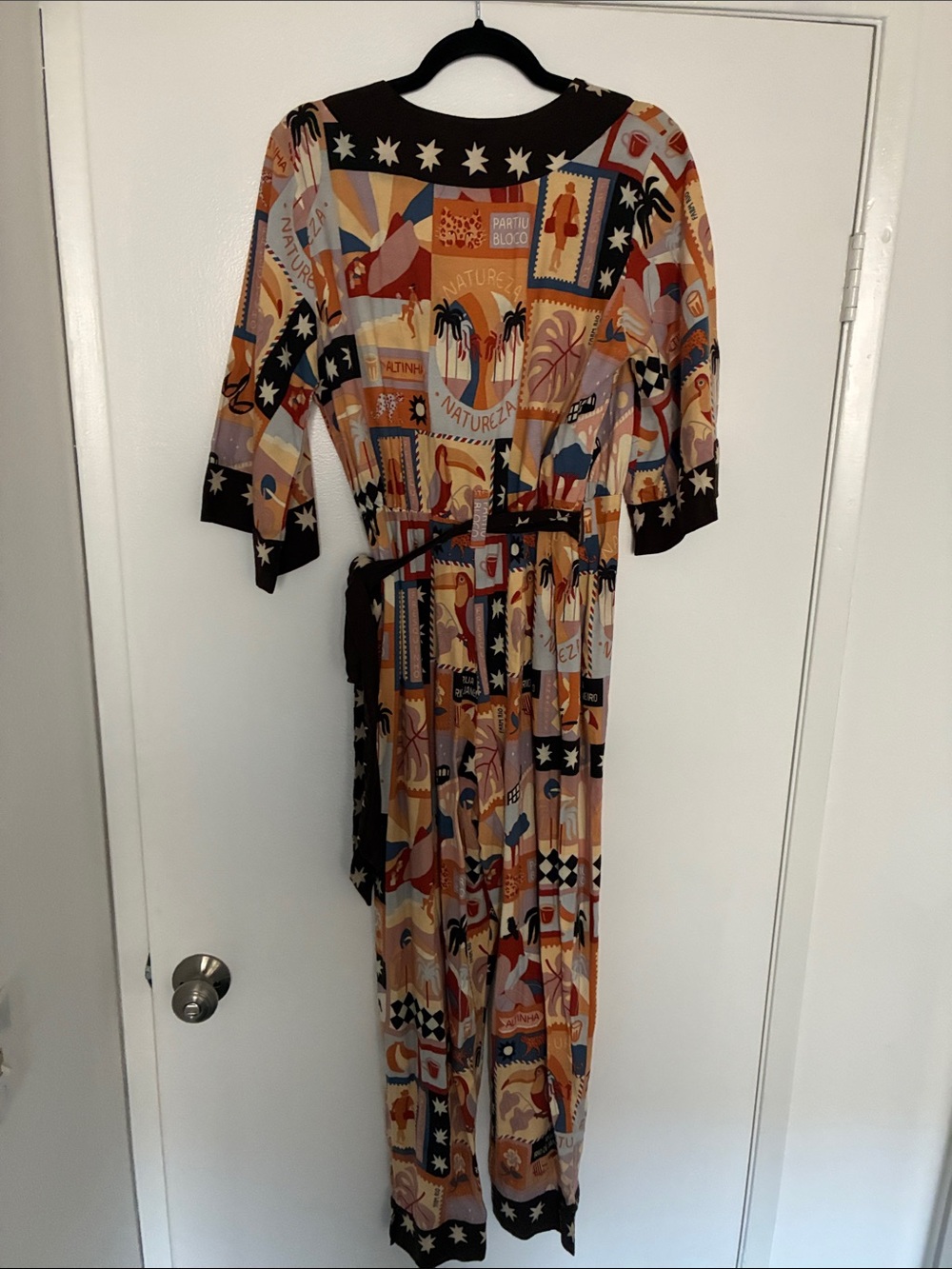Farm Rio, NWT Printed Wrap Maxi jumpsuit original price $298.80 - Picture 7 of 14